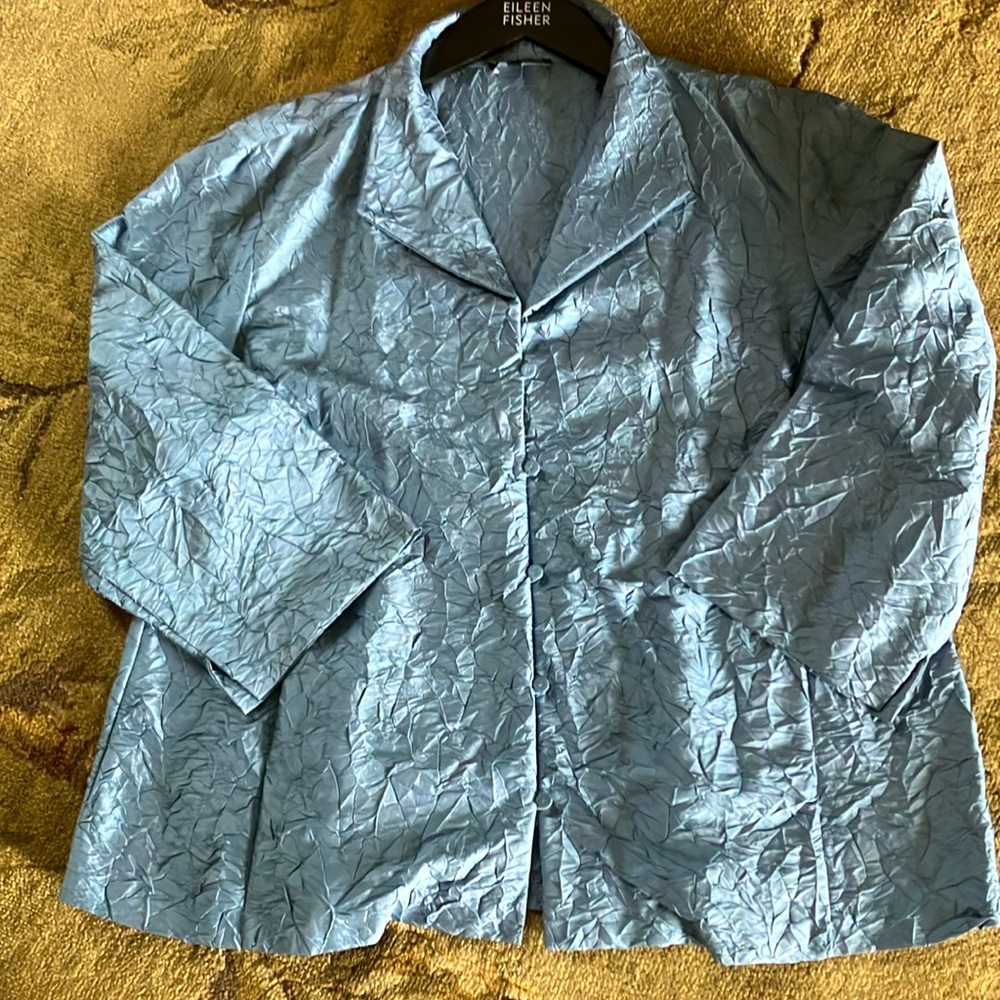 Gorgeous Vintage Eileen Fisher Crinkled Silk Top size XL - Picture 10 of 10